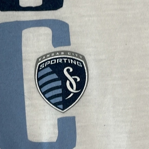 Mitchell & Ness Womens Sporting KC 3/4 Sleeve Tshirt‎ Size XL White Blue Soccer - Picture 5 of 9